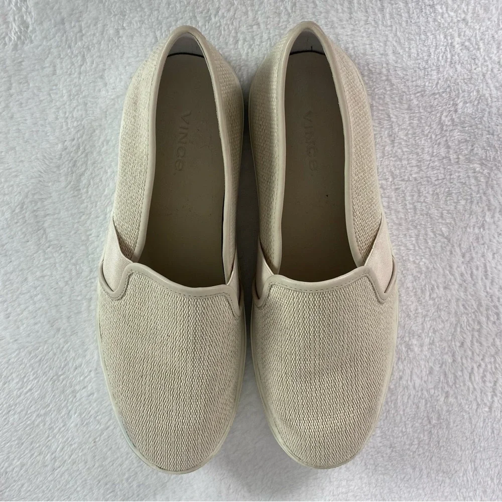 Vince Blair Women's Slip-on Sneakers Size US 8 EU 38 Beige Woven Jute Loafers